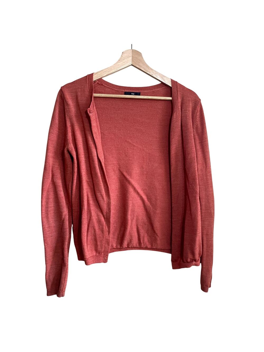 Gap wool blend peach coral open front cardigan women's size SP knit‎ sweater
